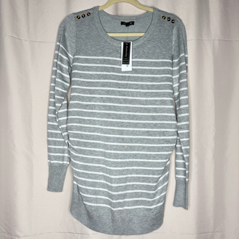 Lety & Me Patton Striped Maternity Sweater Top